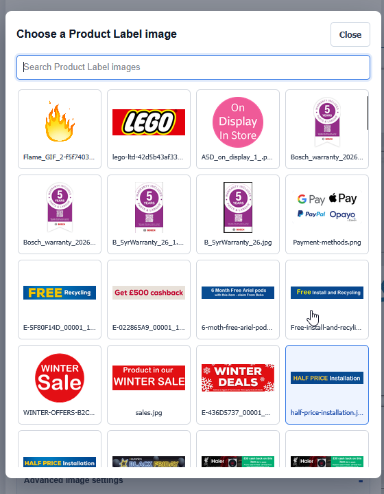 Service row content, image and icon