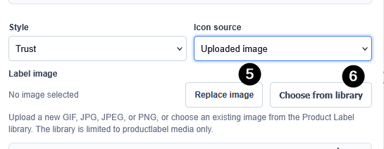 Service row content, image and icon