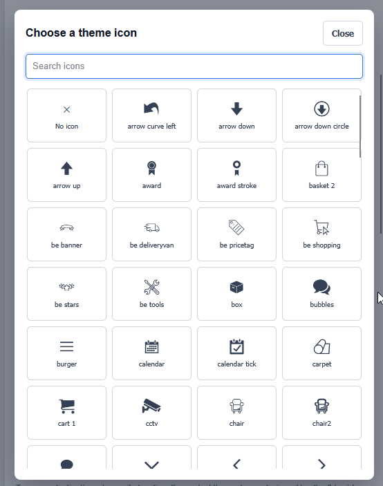Service row content, image and icon