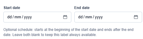Scheduling a Product Label
